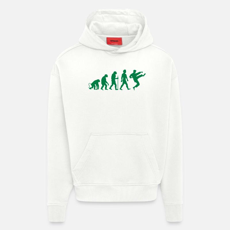 Karaté Évolution - Sweat à capuche bio épais oversize fabriqué en UE - OFF WHITE