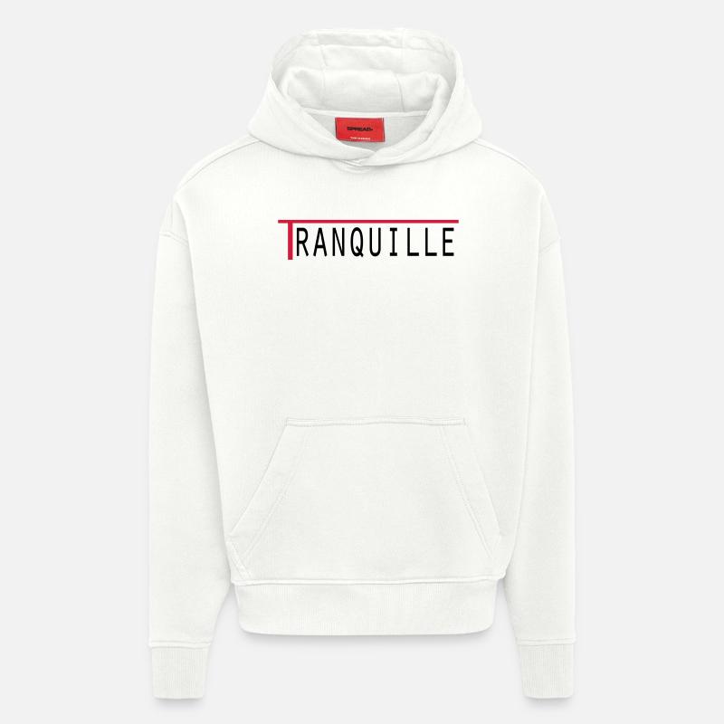 Tranquille - Sweat à capuche bio épais oversize fabriqué en UE - OFF WHITE