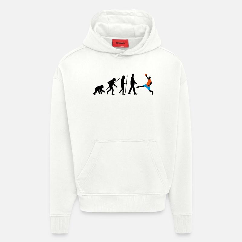 evolution_handball_102012_a_3c - Hoodie- made by SPREAD  - OFF WHITE