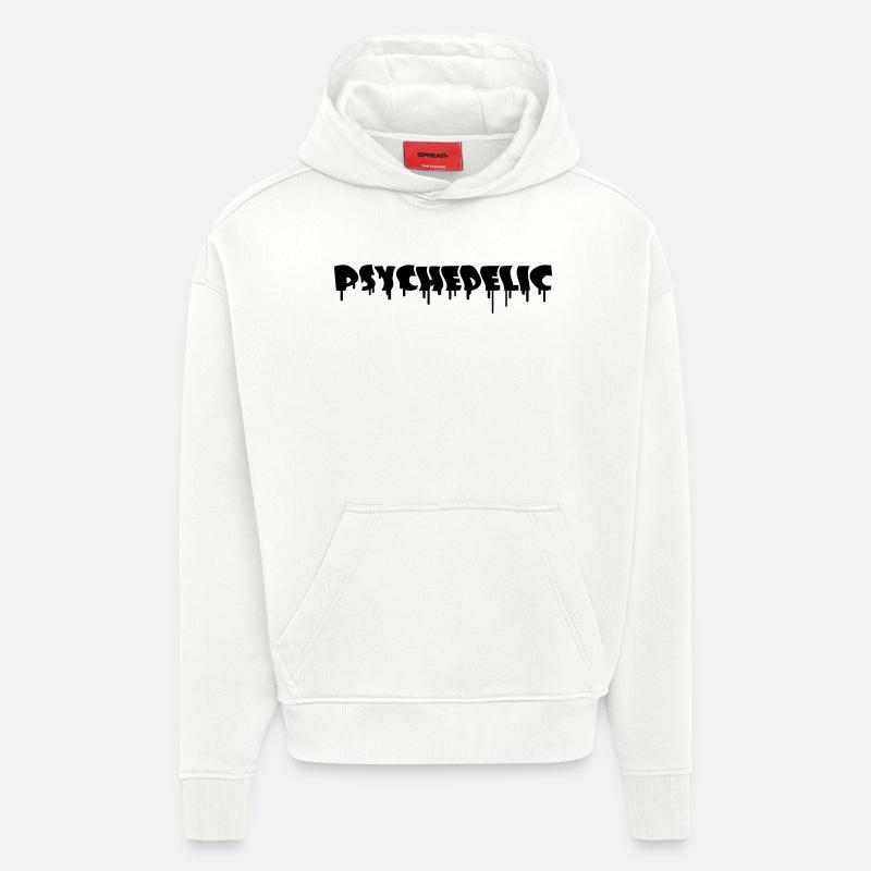 Psychedelic Graffiti - Sweat à capuche bio épais oversize fabriqué en UE - OFF WHITE