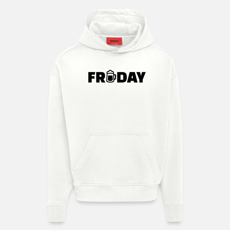 Friday - Sweat à capuche bio épais oversize fabriqué en UE - OFF WHITE