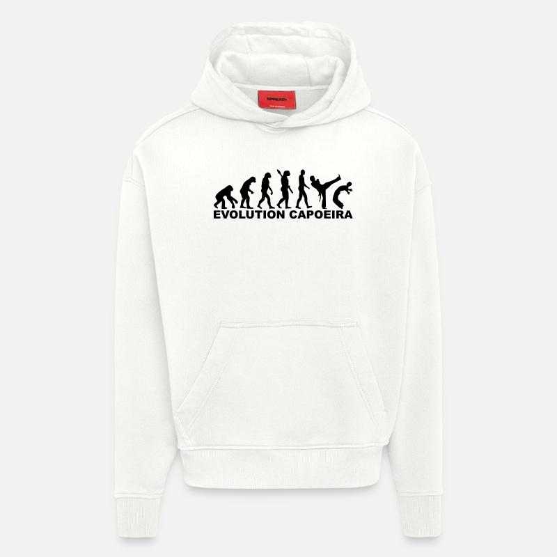 Evolution Capoeira - Sweat à capuche bio épais oversize fabriqué en UE - OFF WHITE
