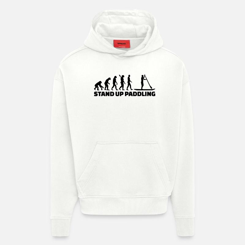 Evolution Stand up paddling - Sweat à capuche bio épais oversize fabriqué en UE - OFF WHITE