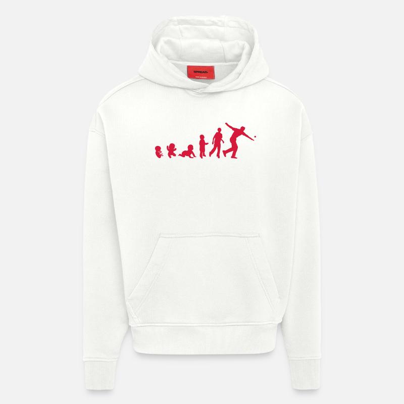 evolution pelote basque 260 - Sweat à capuche bio épais oversize fabriqué en UE - OFF WHITE