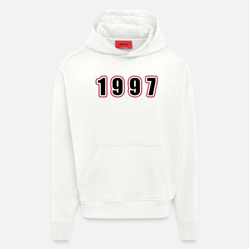 1997 Année Anniversaire - Sweat à capuche bio épais oversize fabriqué en UE - OFF WHITE