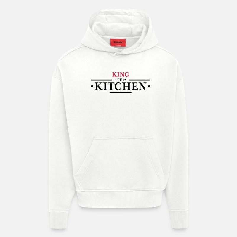 Roi de la cuisine - Sweat à capuche bio épais oversize fabriqué en UE - OFF WHITE