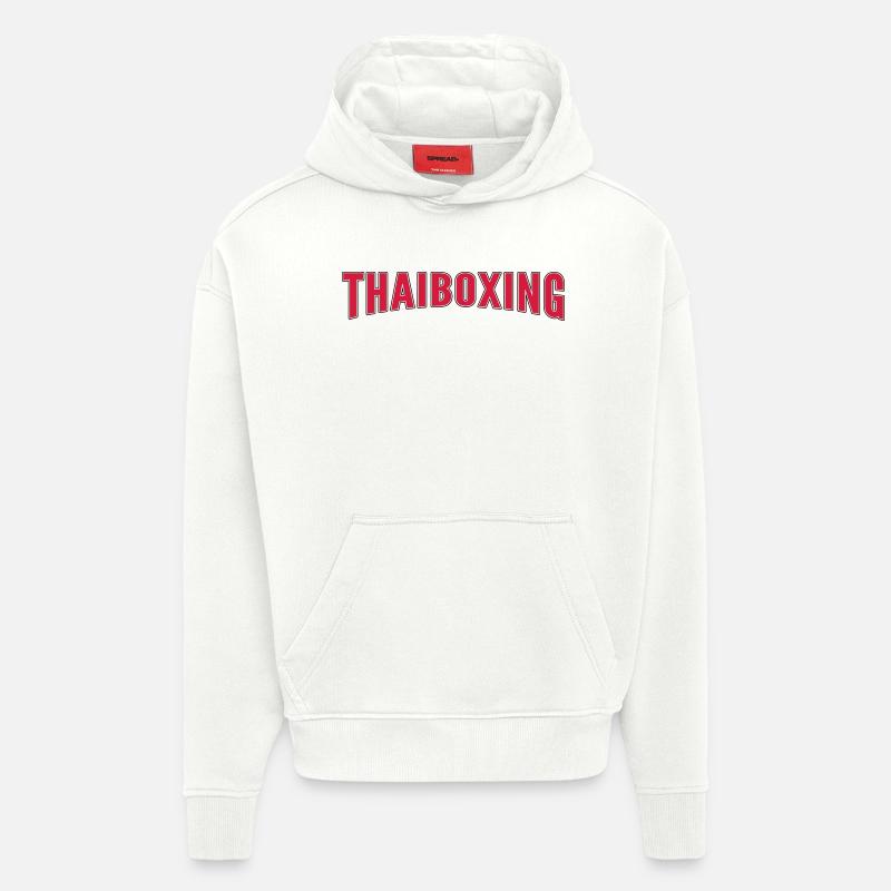 Thaiboxing - Sweat à capuche bio épais oversize fabriqué en UE - OFF WHITE