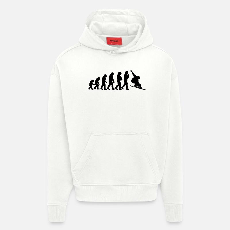 évolution de surf des neiges - Sweat à capuche bio épais oversize fabriqué en UE - OFF WHITE