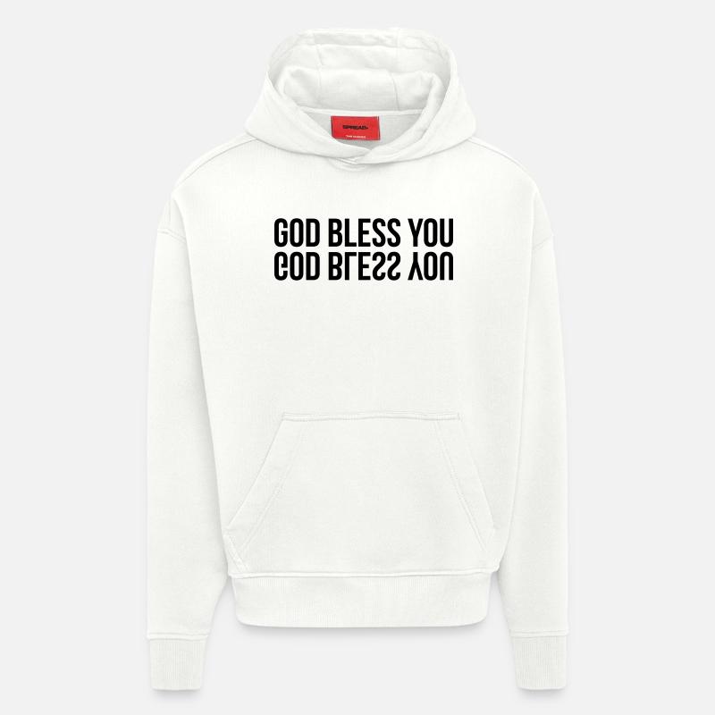 chrétien / chrétienne / catholique / religion - Sweat à capuche bio épais oversize fabriqué en UE - OFF WHITE