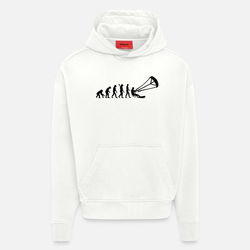 Evolution Kitesurfing - Sweat à capuche bio épais oversize fabriqué en UE - OFF WHITE