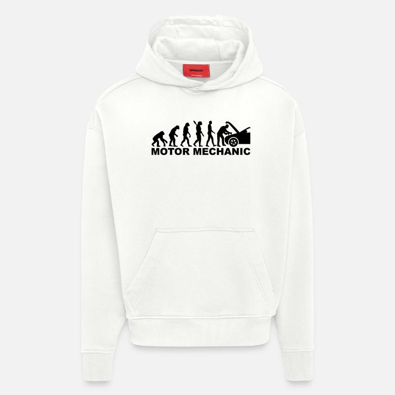 Motor mechanic - Sweat à capuche bio épais oversize fabriqué en UE - OFF WHITE