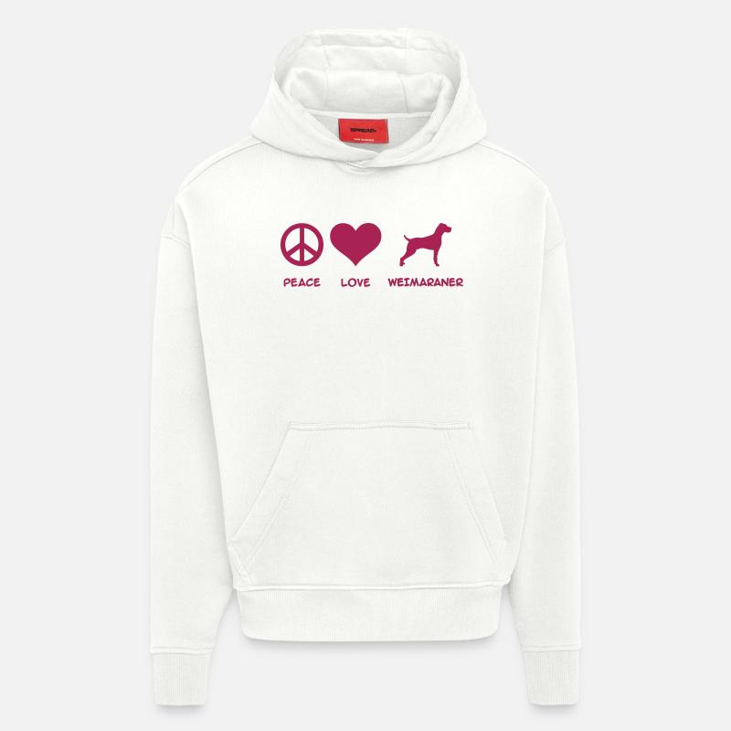 Weimaraner - Sweat à capuche bio épais oversize fabriqué en UE - OFF WHITE