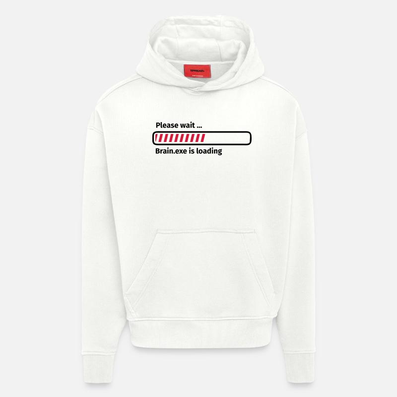 Please wait brain.exe is loading - Sweat à capuche bio épais oversize fabriqué en UE - OFF WHITE