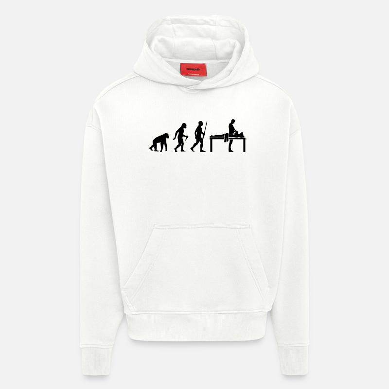Massage Évolution - Sweat à capuche bio épais oversize fabriqué en UE - OFF WHITE