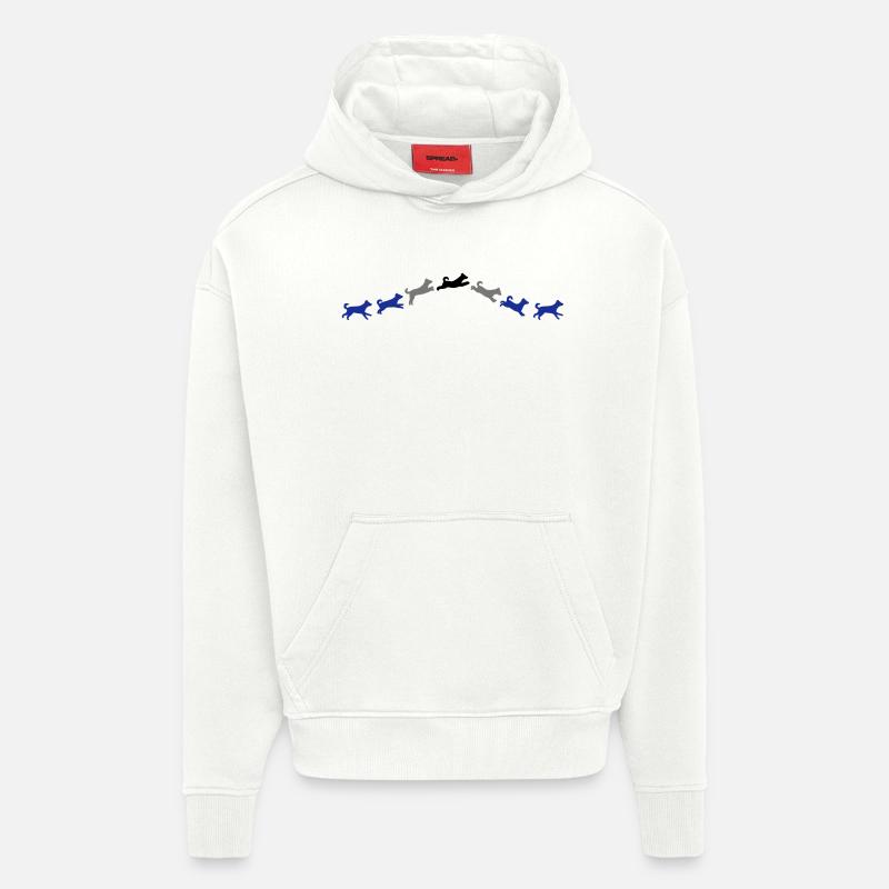 Hund springt - Hoodie- made by SPREAD  - OFF WHITE