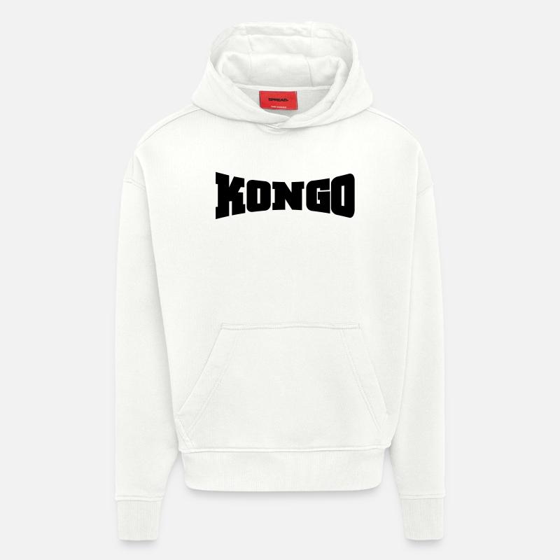 Congo logo - Sweat à capuche bio épais oversize fabriqué en UE - OFF WHITE