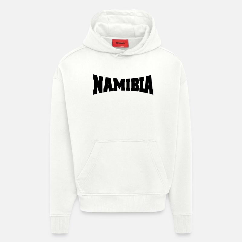 Namibie logo - Sweat à capuche bio épais oversize fabriqué en UE - OFF WHITE
