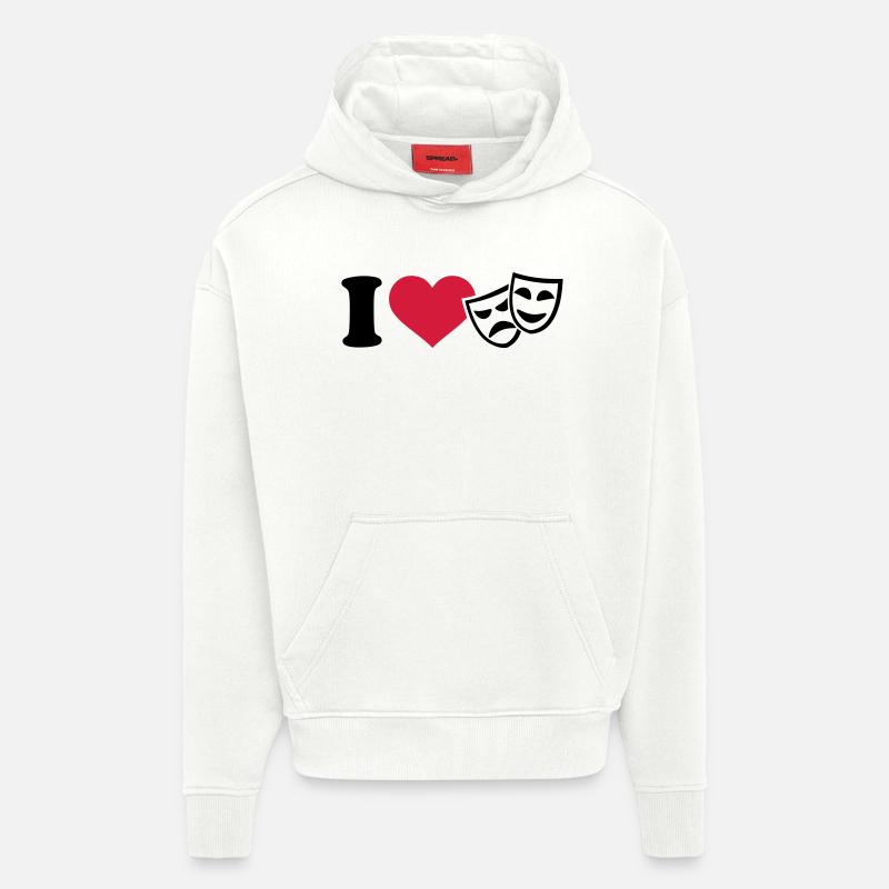 I love Théâtre - Sweat à capuche bio épais oversize fabriqué en UE - OFF WHITE