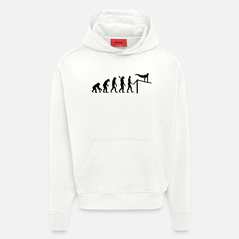 Évolution Gymnastique - Sweat à capuche bio épais oversize fabriqué en UE - OFF WHITE