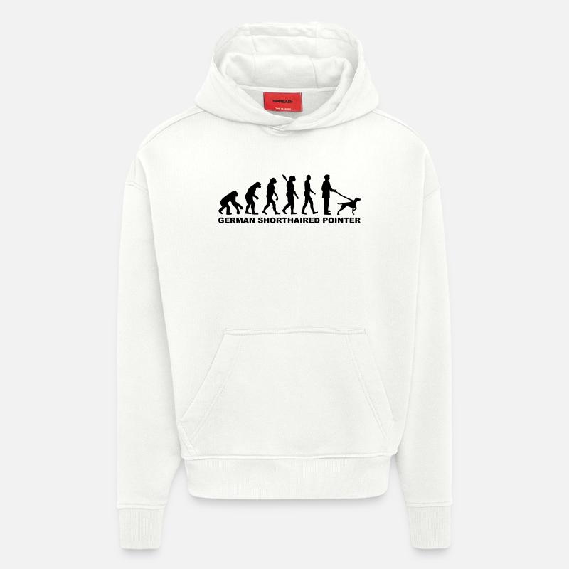 German Shorthaired Pointer - Sweat à capuche bio épais oversize fabriqué en UE - OFF WHITE