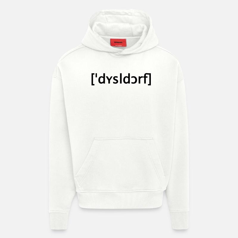 Dusseldorf écrit fort - Sweat à capuche bio épais oversize fabriqué en UE - OFF WHITE