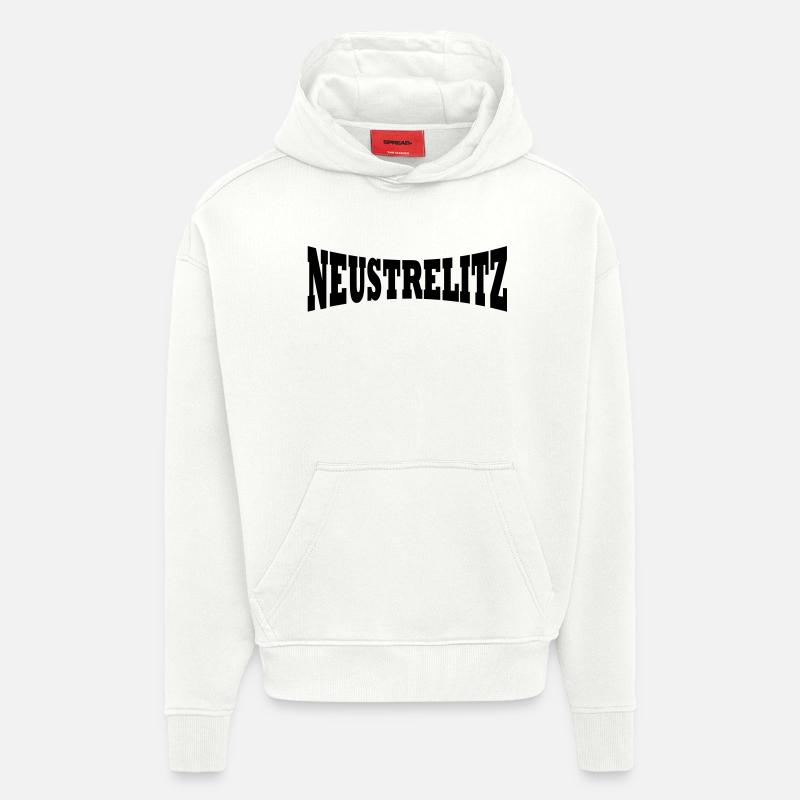 Neustrelitz Schiftzug - Sweat à capuche bio épais oversize fabriqué en UE - OFF WHITE