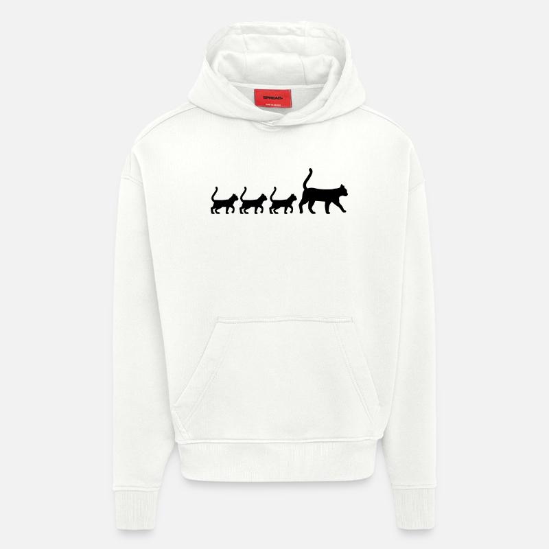 Chat - Sweat à capuche bio épais oversize fabriqué en UE - OFF WHITE