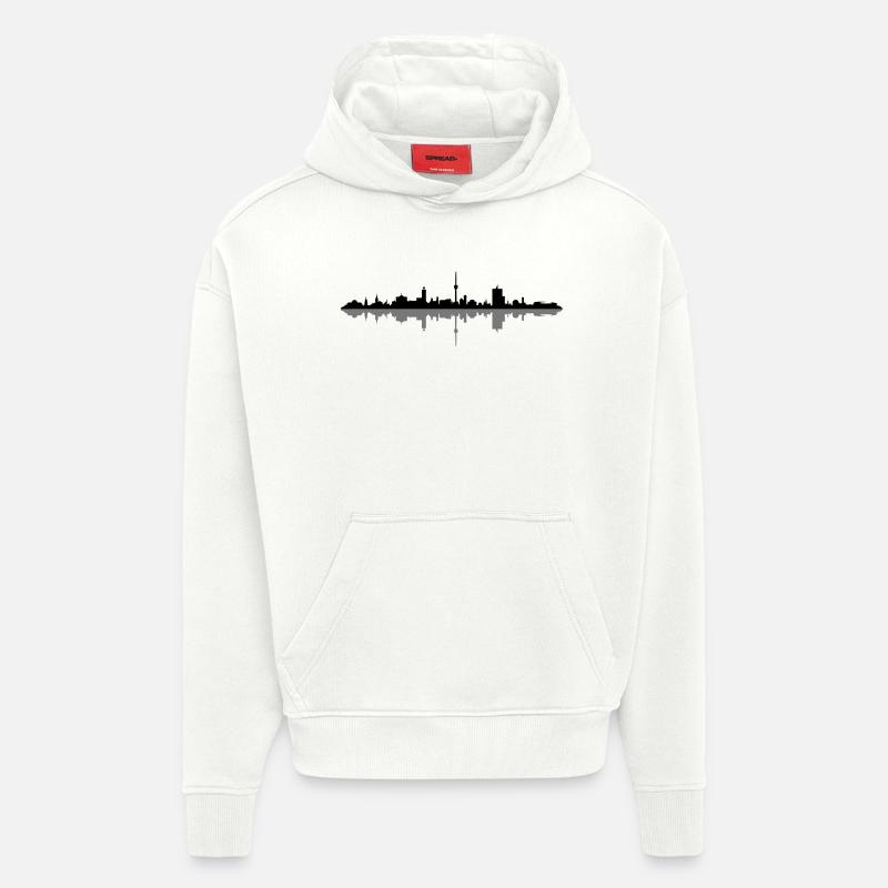 Skyline - Stuttgart - Hoodie- made by SPREAD  - OFF WHITE