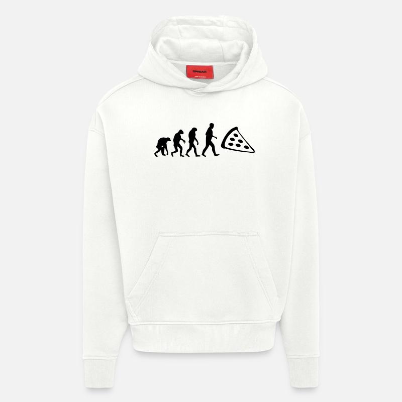 pizza evolution - Hoodie- made by SPREAD  - OFF WHITE