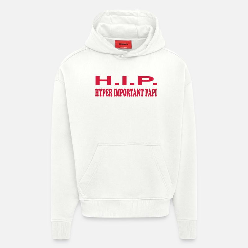 HYPER IMPORTANT PAPI 6509532 - Sweat à capuche bio épais oversize fabriqué en UE - OFF WHITE