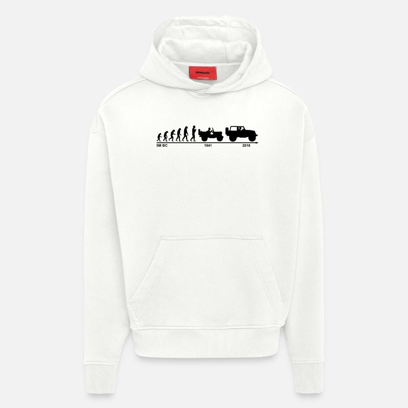 jeep evolution - Hoodie- made by SPREAD  - OFF WHITE