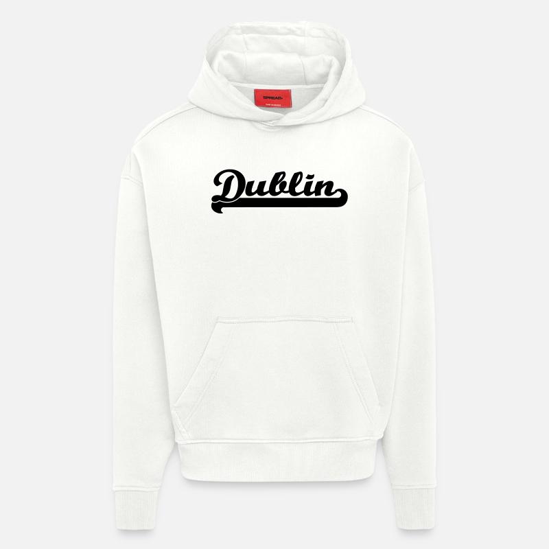 écrit dublin - Sweat à capuche bio épais oversize fabriqué en UE - OFF WHITE