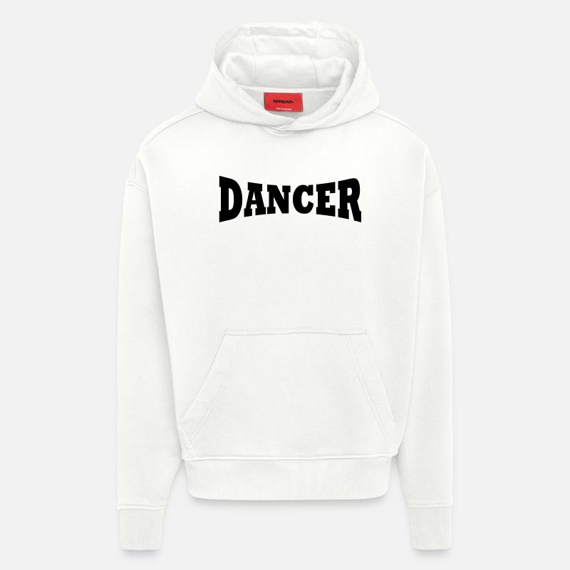 Logo de danseur - Sweat à capuche bio épais oversize fabriqué en UE - OFF WHITE