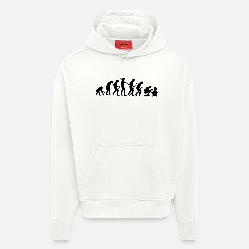 Evolution - Sweat à capuche bio épais oversize fabriqué en UE - OFF WHITE