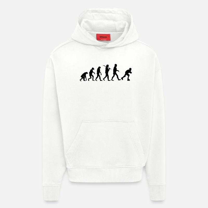 evolution rollerblades - Hoodie- made by SPREAD  - OFF WHITE
