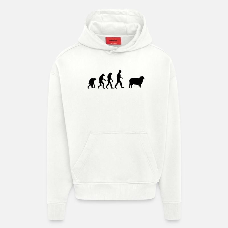 sheep evolution - Hoodie- made by SPREAD  - OFF WHITE