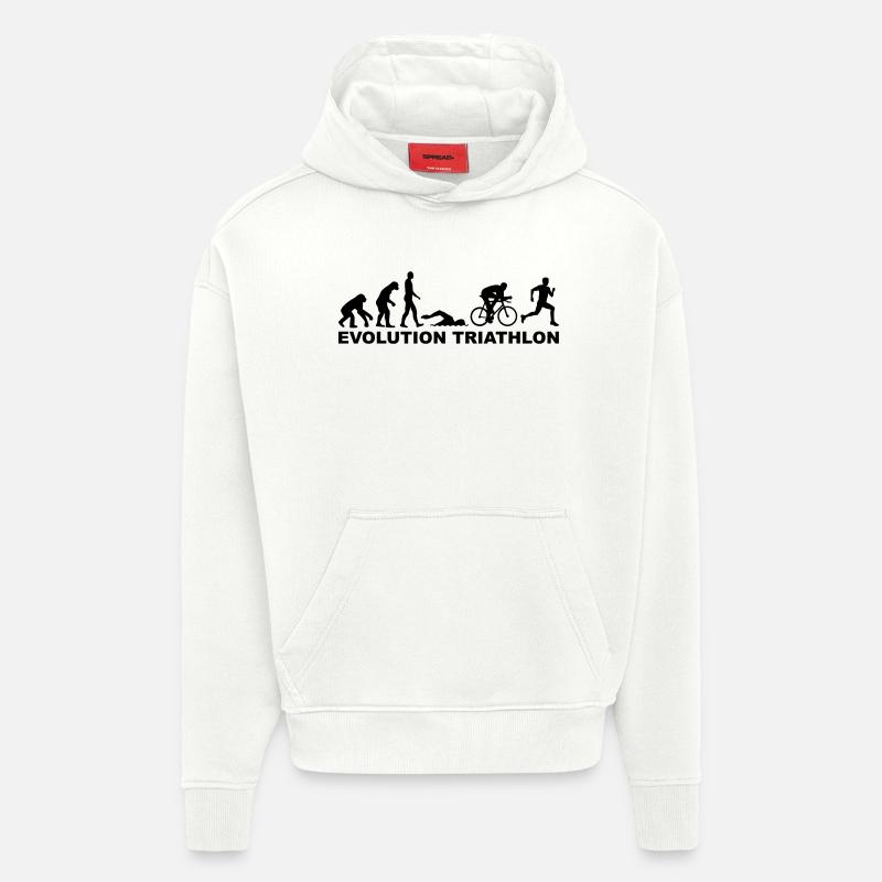 Evolution Triathlon - Sweat à capuche bio épais oversize fabriqué en UE - OFF WHITE