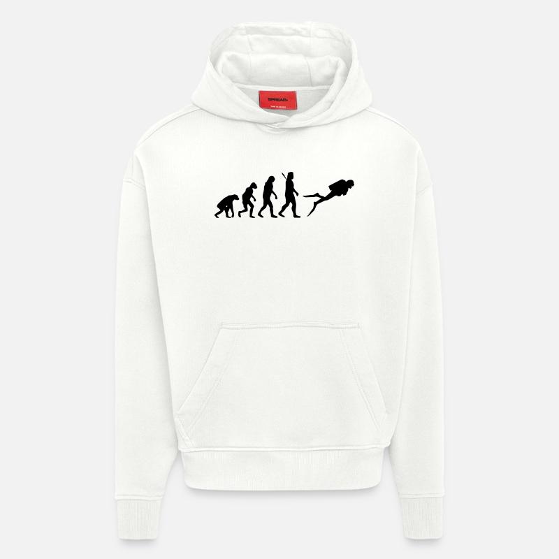 Evolution Tauchen - Hoodie- made by SPREAD  - OFF WHITE