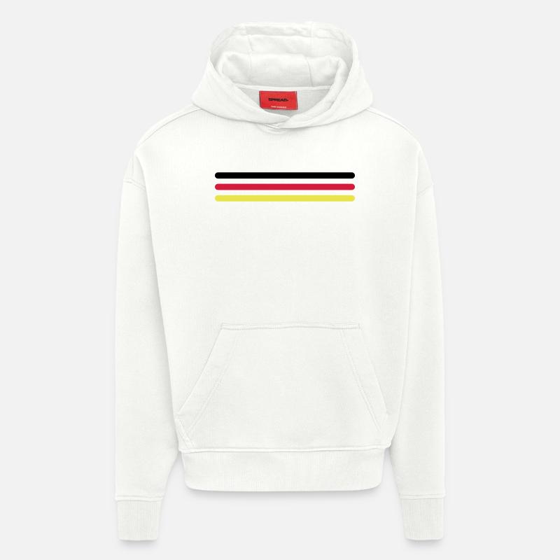 L’équipe Germany Line Germany - Sweat à capuche bio épais oversize fabriqué en UE - OFF WHITE