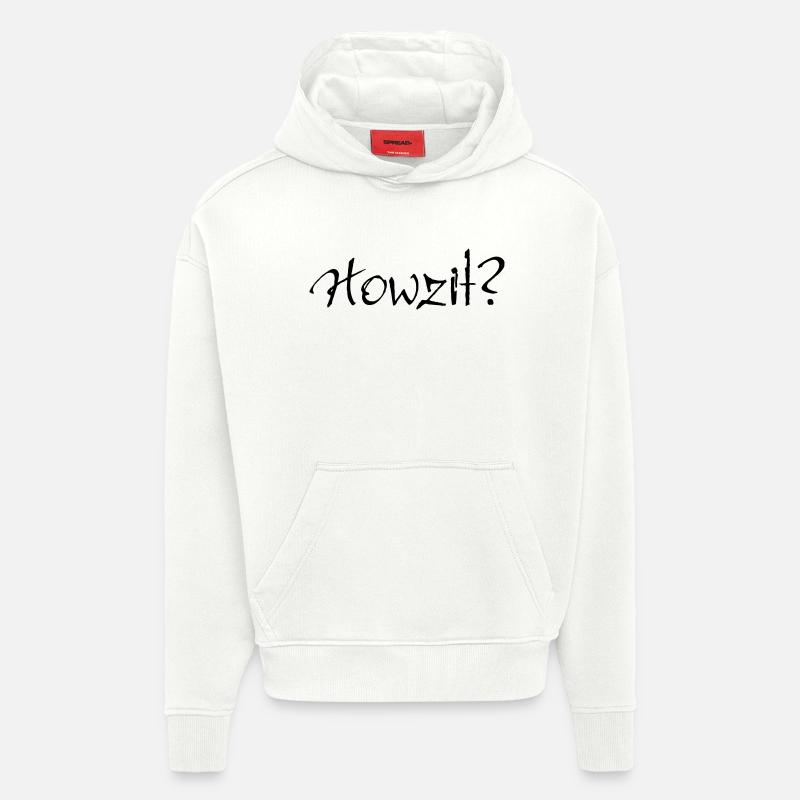Howzit? - Sweat à capuche bio épais oversize fabriqué en UE - OFF WHITE
