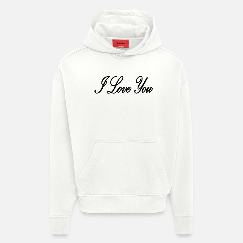 I Love You - Hoodie- made by SPREAD  - OFF WHITE