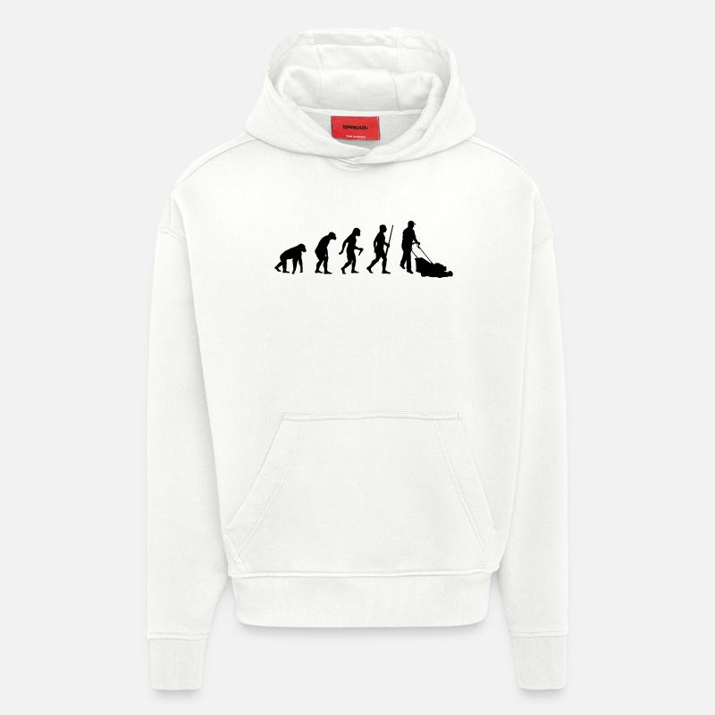 Évolution des jardiniers - Sweat à capuche bio épais oversize fabriqué en UE - OFF WHITE