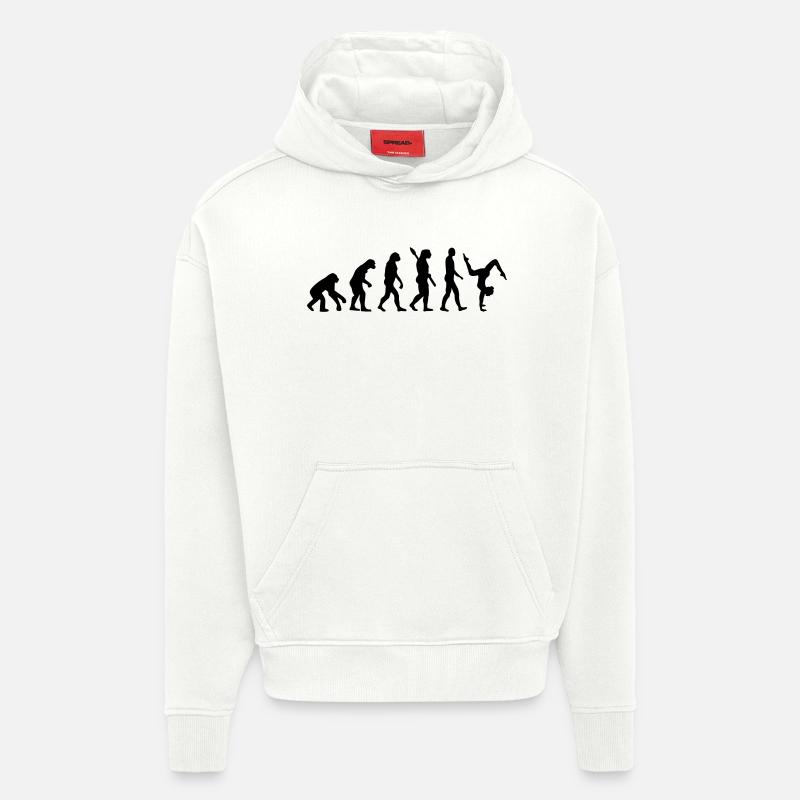 Évolution Gymnastique - Sweat à capuche bio épais oversize fabriqué en UE - OFF WHITE