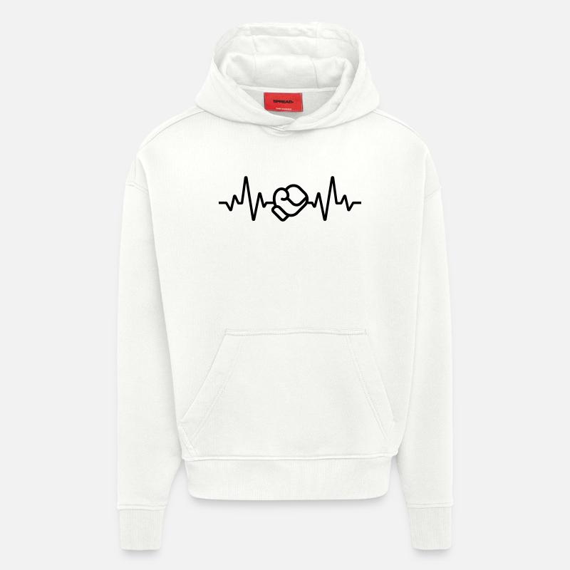 Boxe - Sweat à capuche bio épais oversize fabriqué en UE - OFF WHITE