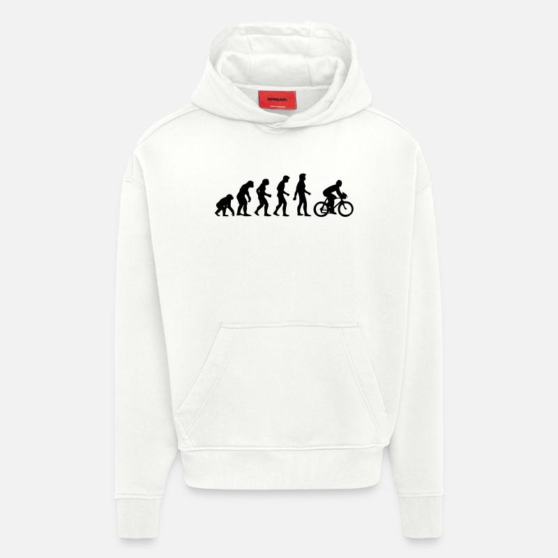 evolution homme cyclisme - Sweat à capuche bio épais oversize fabriqué en UE - OFF WHITE