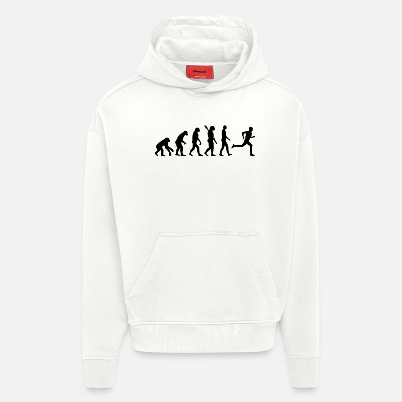 Évolution courir - Sweat à capuche bio épais oversize fabriqué en UE - OFF WHITE