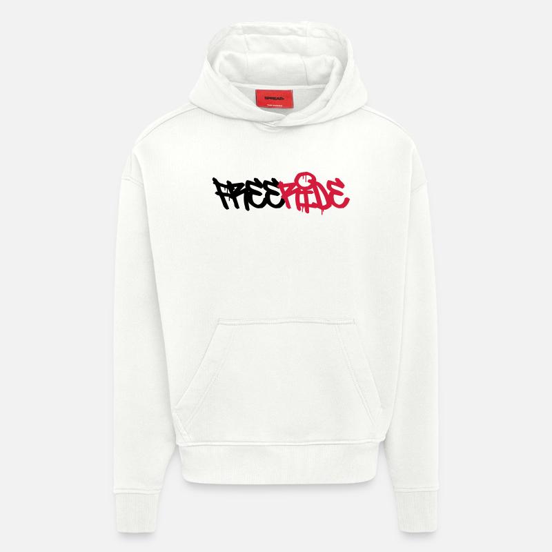 Freeride ! - Sweat à capuche bio épais oversize fabriqué en UE - OFF WHITE