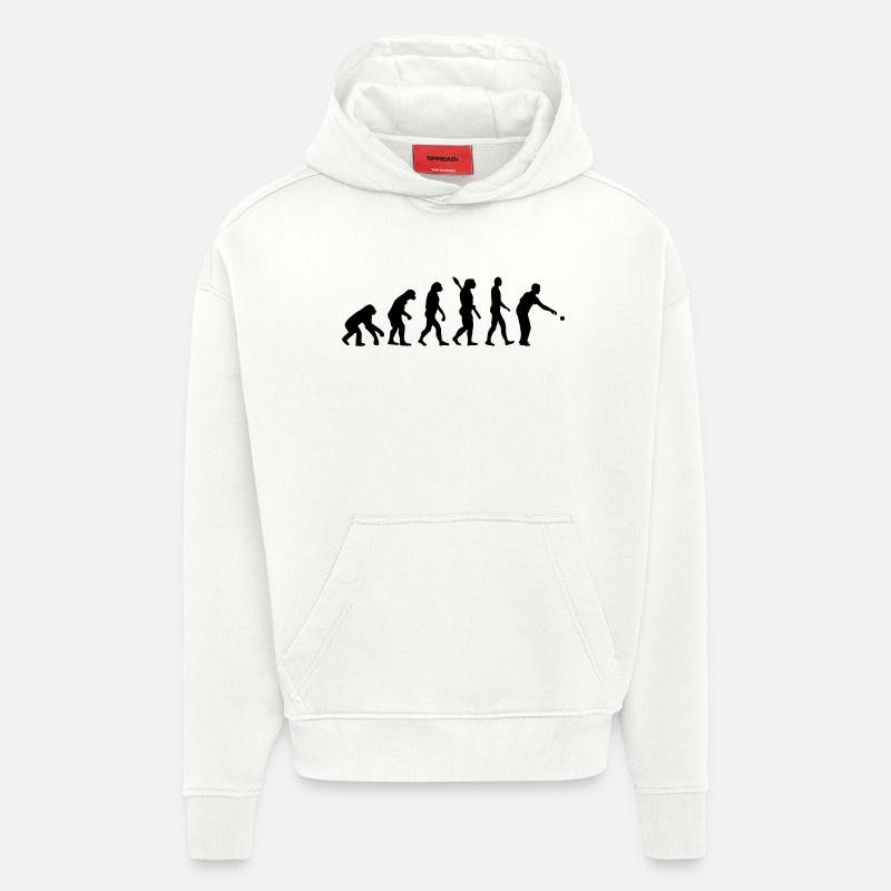 Pétanque Évolution - Sweat à capuche bio épais oversize fabriqué en UE - OFF WHITE