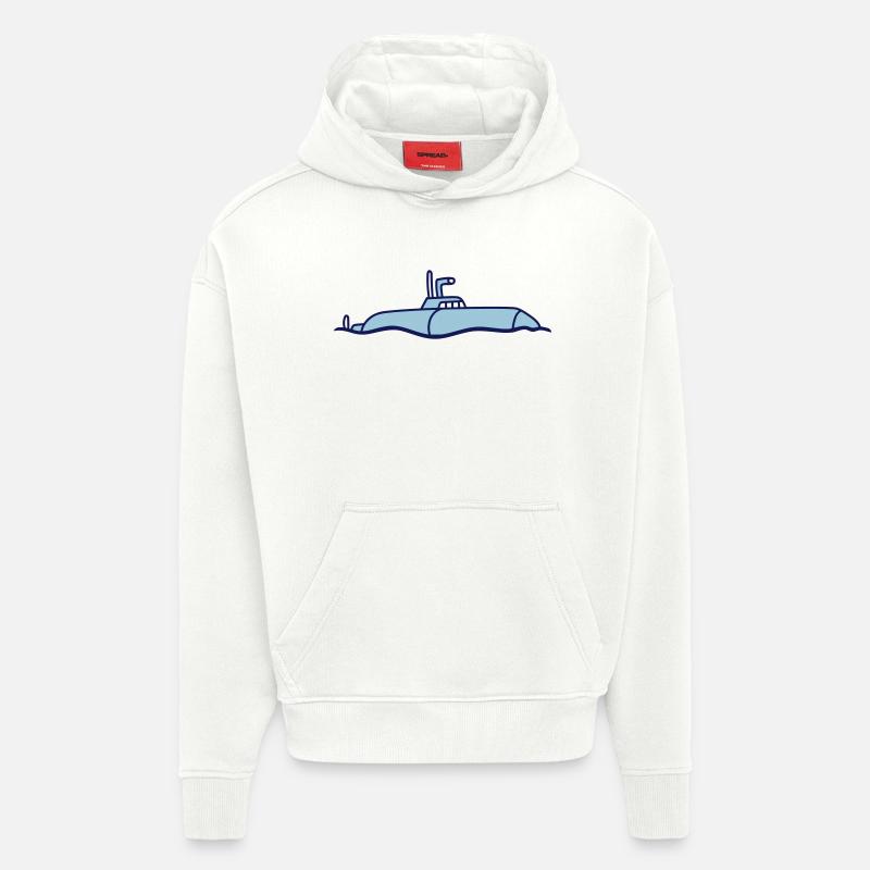 Plongée de surface sous-marine - Sweat à capuche bio épais oversize fabriqué en UE - OFF WHITE