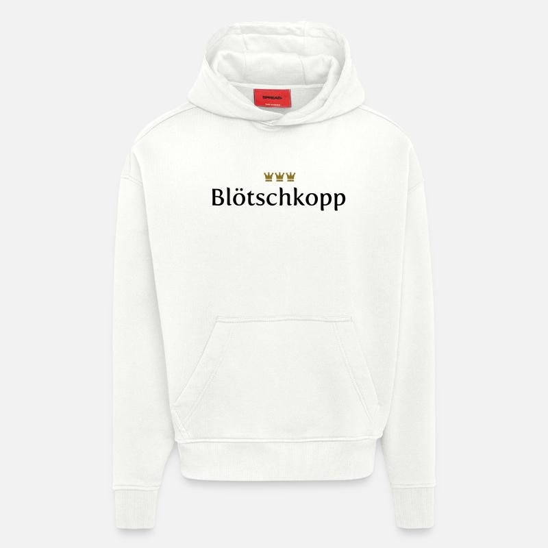 Blötschkopp (Köln / Kölsch / Carnaval) - Sweat à capuche bio épais oversize fabriqué en UE - OFF WHITE